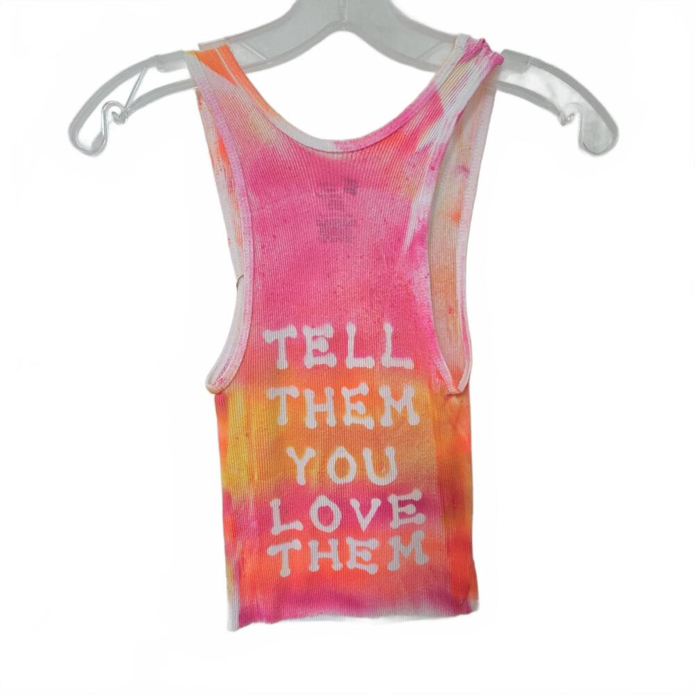Hanes Colorful Tie-Dye Tank Top with Love Message